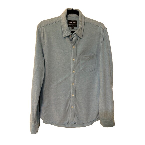 Bonobos Sky Blue Cotton Button 100% Cotton Casual Long Sleeve Dress Shirt SZ Med - Picture 1 of 9